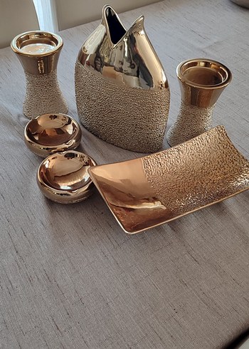 Parlak Altın Renkli Dekoratif salon aksesuarları - Görsel 12