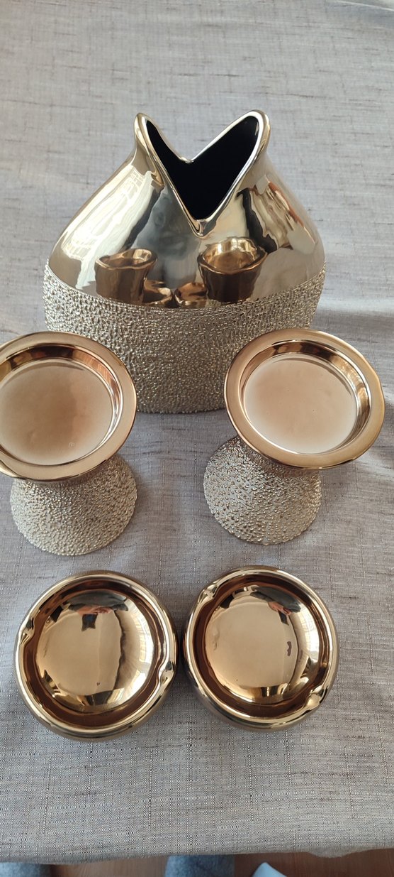 Parlak Altın Renkli Dekoratif salon aksesuarları - Görsel 4