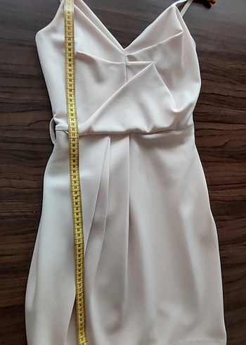 Pudra Pembe Drapeli Midi Strappy Elbise - Görsel 4