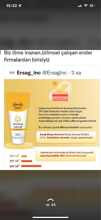 Diğer Ersağ bitkisel Güneş kremi 100 ml