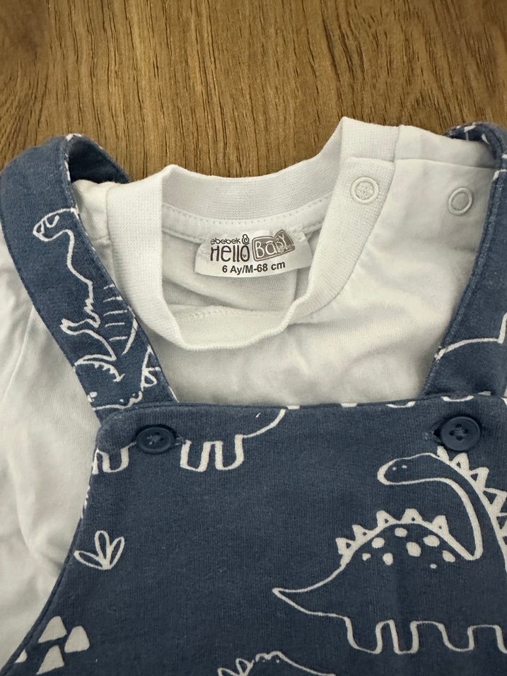 Erkek Bebek Baskılı  Salopet - Görsel 2