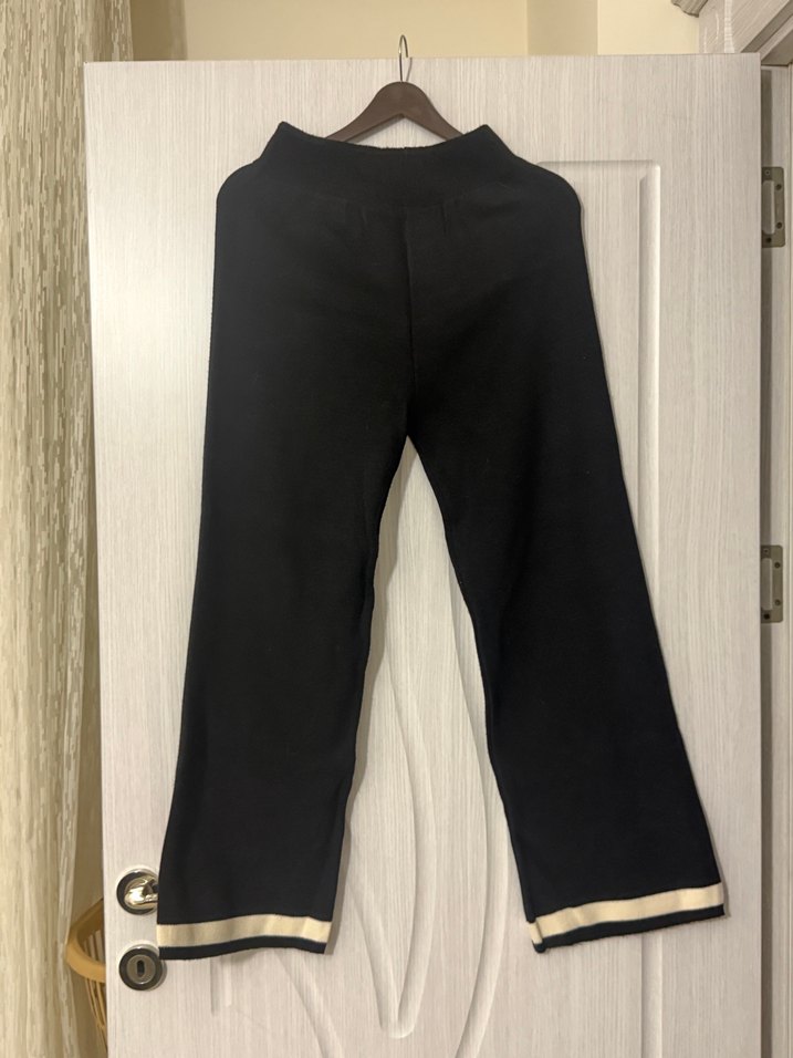 Siyah Beyaz Kemerli Midi Kadın Takım - Görsel 3