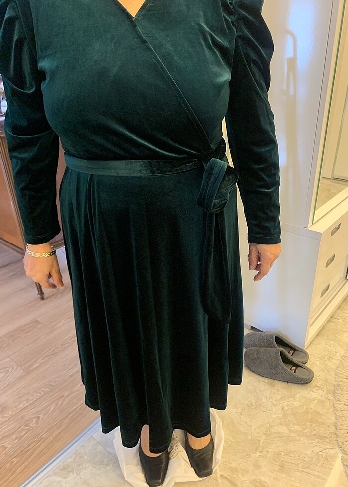 Kadife büyük  beden abiye elbise - Görsel 2