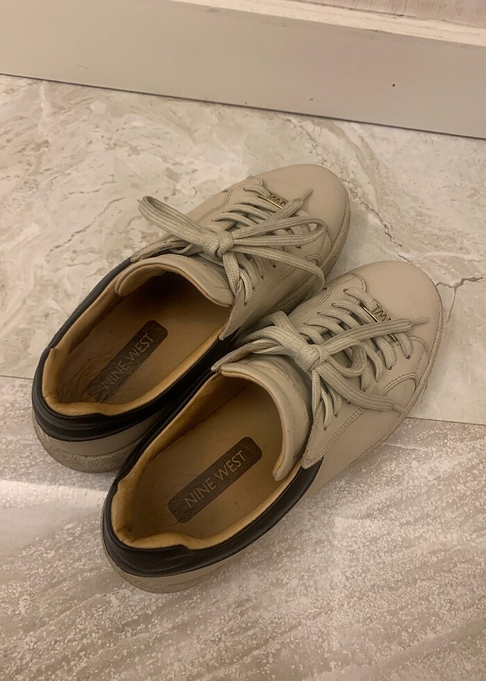 Nine west içi dışı  deri spor ayakkabı snekar - Görsel 2