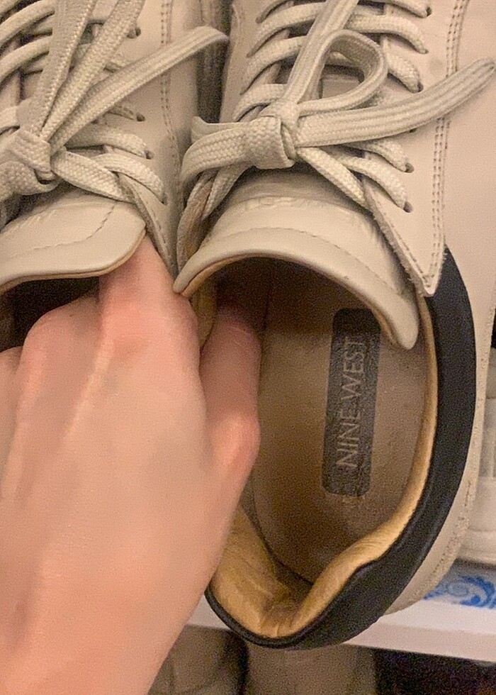 Nine west içi dışı  deri spor ayakkabı snekar - Görsel 5