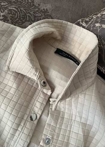 Bej Düğmeli Midi Keten Kadın Ceket - Görsel 2