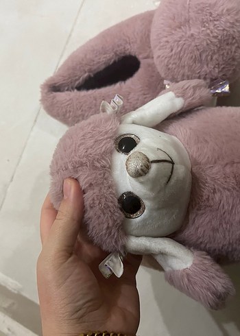 Kızlar için Pembe Kürklü Nakışlı Ev Terliği - Görsel 2