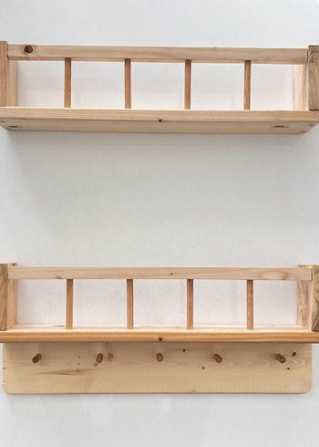 Ahşap Montessori Askılı Raf &Kitaplık - Görsel 4