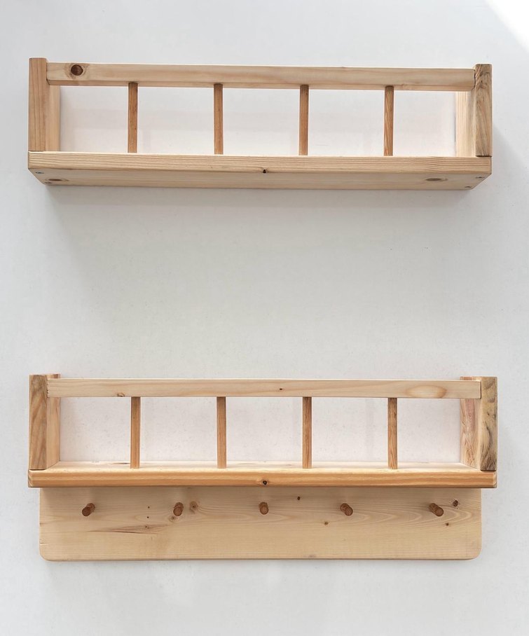 Ahşap Montessori Askılı Raf &Kitaplık - Görsel 4