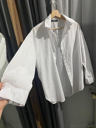 Diğer Beyaz oversize gömlek basic gömlek