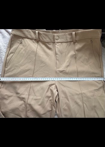 xl Beden ten rengi Renk Bej Midi Kumaş Kadın Pantolon