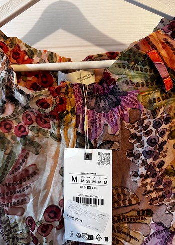 Zara Bohem Çok Renkli Desenli Kumaş Pantolon