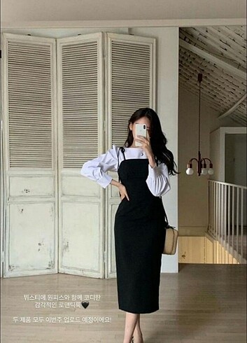 Askılı Kore Stil Elbise