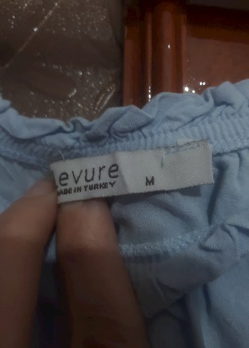 Mavi Dantel Detaylı Bohem Kadın Bluz - Görsel 3