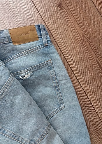 Bol Kesim Midi Boy Mavi Kot Pantolon - Görsel 3