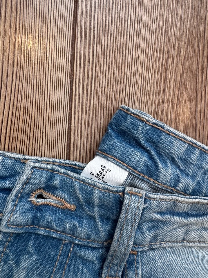 Bol Kesim Midi Boy Mavi Kot Pantolon - Görsel 2