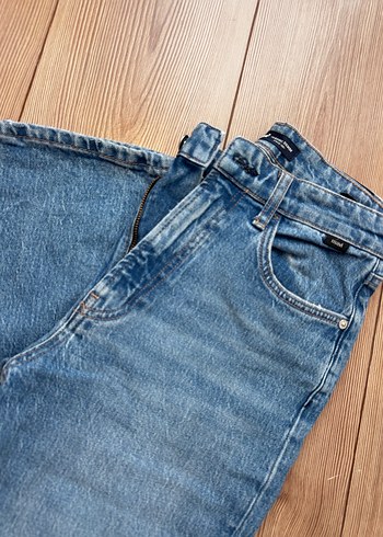 Kadın Mavi Midi Boy Kot Pantolon - Görsel 2