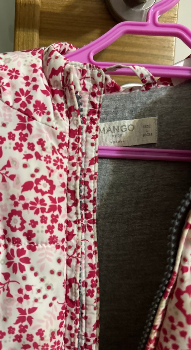 Kız Çocuk Çiçek Desenli Kapüşonlu Yelek - Görsel 2