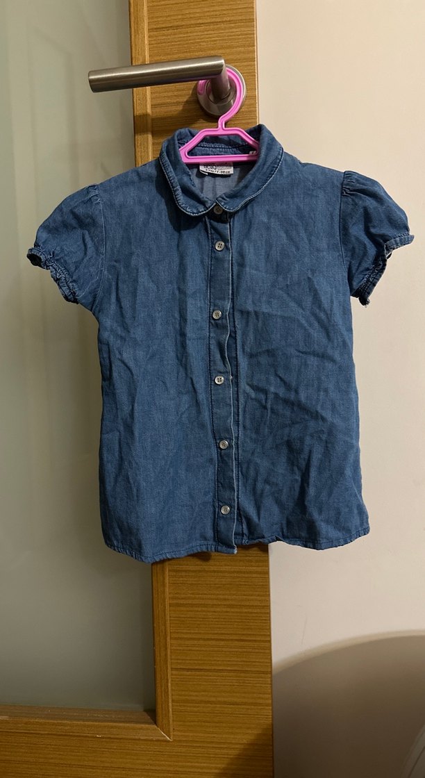 Kız Çocuk Kot Gömlek Kısa Kollu - Görsel 2