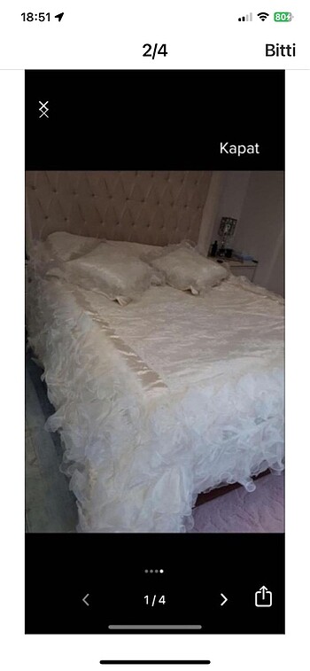 Çift kişilik tul dantel yatak örtüsü
