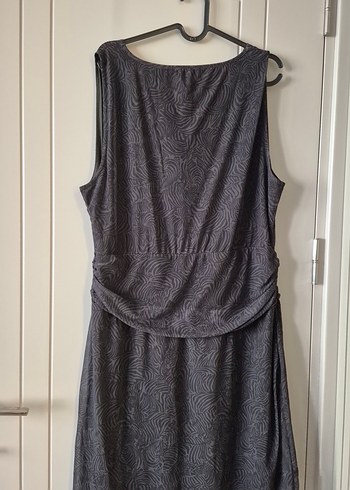 siyah yeşil Desenli şifon Elbisesi - Görsel 4