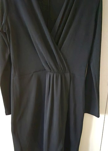 Uzun Kollu siyah  Kadın Elbise - Görsel 2