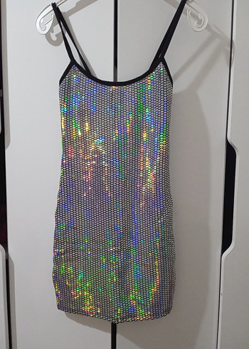Parlak Payetli Mini Abiye Elbise - Görsel 2