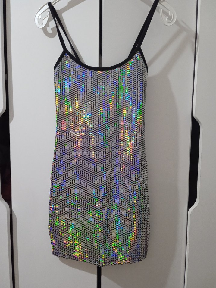 Parlak Payetli Mini Abiye Elbise - Görsel 2