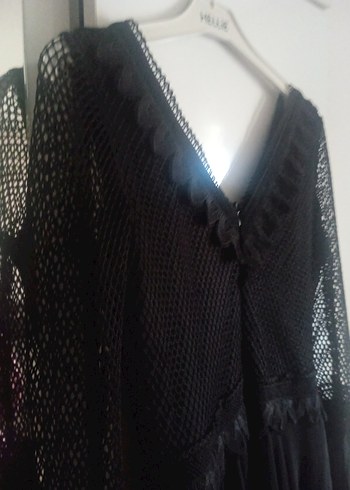 Siyah V Yaka Gotik Abiye Elbise - Görsel 5