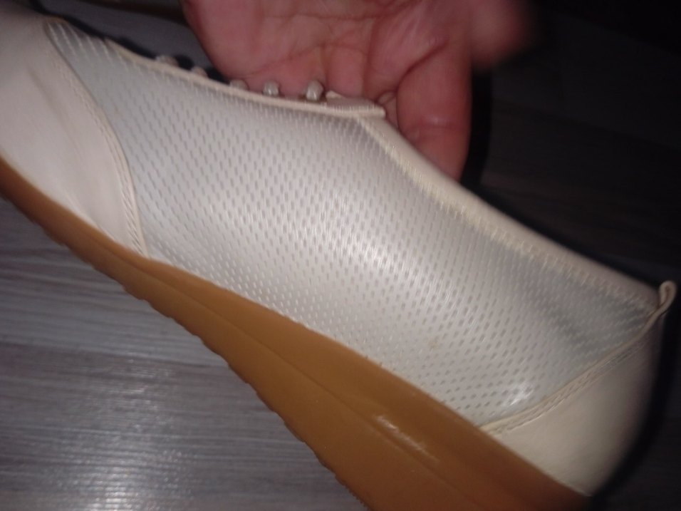 Beyaz Vintage Bağcıklı Kadın Topuklu Ayakkabı - Görsel 5