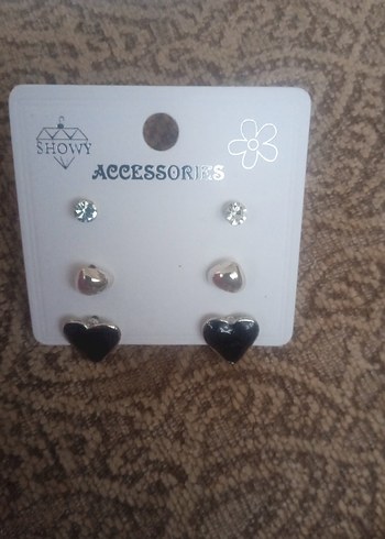 Siyah Pul Detaylı Mini Küpe Seti - Görsel 4