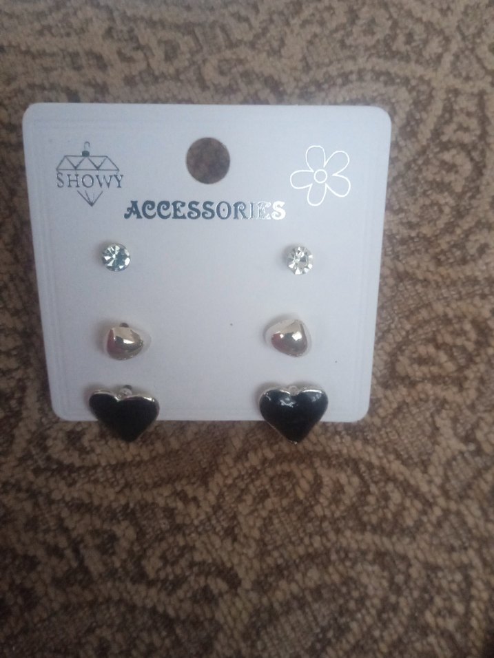 Siyah Pul Detaylı Mini Küpe Seti - Görsel 4