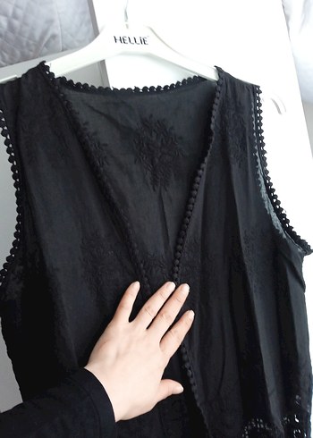 kadın yelek püsküllü siyah işlemeli - Görsel 5