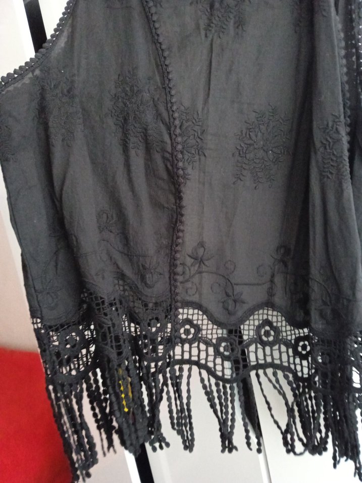kadın yelek püsküllü siyah işlemeli - Görsel 4