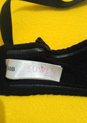 Suwen Siyah Minimalist push-up duble dolgu Midi Sütyen - Görsel 4