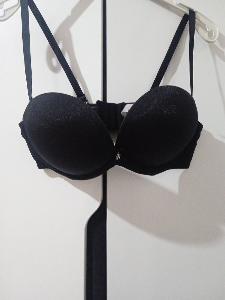 Suwen Siyah Minimalist push-up duble dolgu Midi Sütyen - Görsel 2