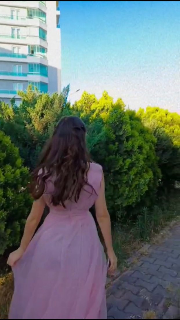 Bej Uzun Tül  Kadın Elbise - Görsel 5