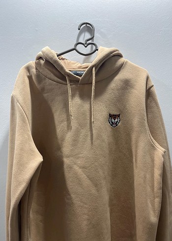 Bej Kapüşonlu Sweatshirt - Görsel 2