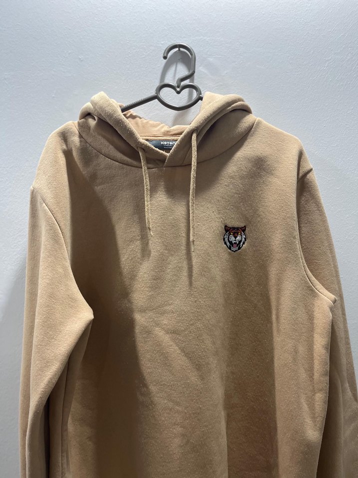 Bej Kapüşonlu Sweatshirt - Görsel 2