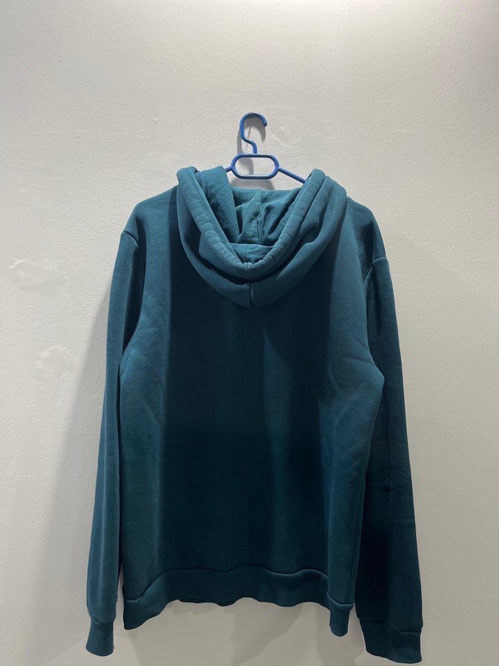 Mavi Kapüşonlu Rahat Kesim Sweatshirt - Görsel 2