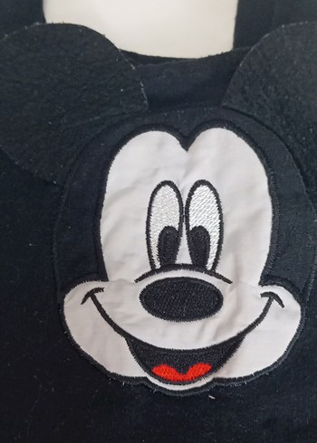 LC Waikiki Siyah Mickey Baskılı Askılı Tulum