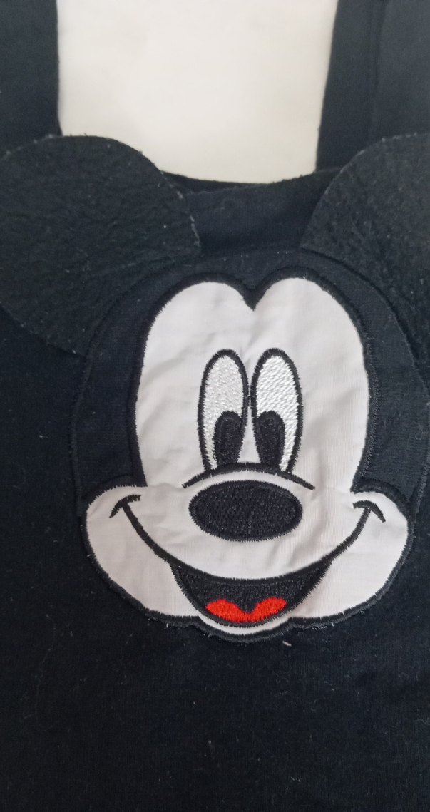Siyah Mickey Baskılı Askılı Tulum - Görsel 2
