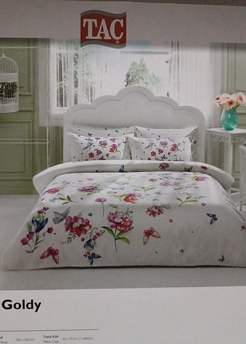 Beden çeşitli Renk TAC Floral Desenli Beyaz Nevresim Takımı