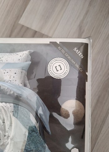 Beden mavi Renk Mavi Gri Batik Desenli Nevresim Takımı