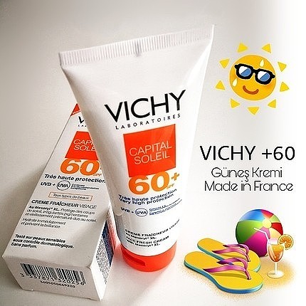 Vichy 60Faktör Güneş Kremi 100ml Made in France İbareli 