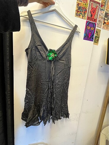 Vintage saten elbise gecelik