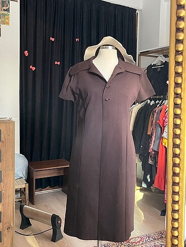 Vintage kahverengi elbise