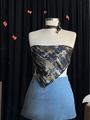 Sheinside Arkadan bağlamalı straplez crop