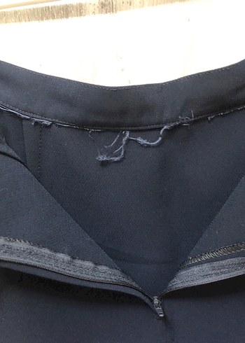 Drapeli Lacivert Midi Etek - Görsel 3