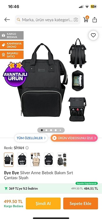 Anne bebek bakım sırt çantası